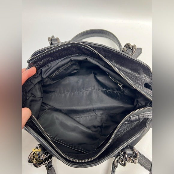 BURBERRY TORBITT GUNMETAL CROSSBODY CHAIN BAG - Picture 12 of 13